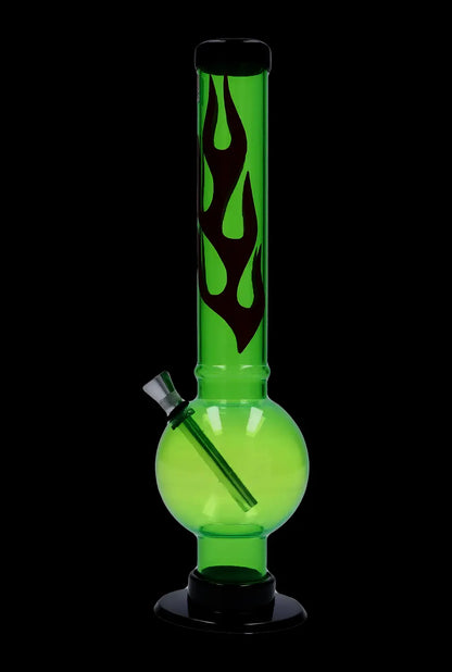 JM Plastics Flame Bubble Base Acrylic Water Pipe - 12 in.