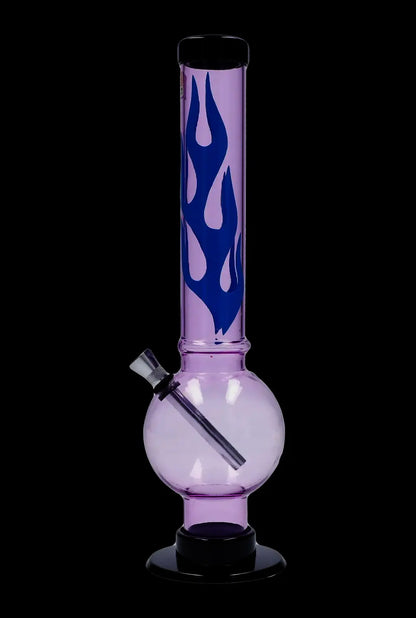JM Plastics Flame Bubble Base Acrylic Water Pipe - 12 in.
