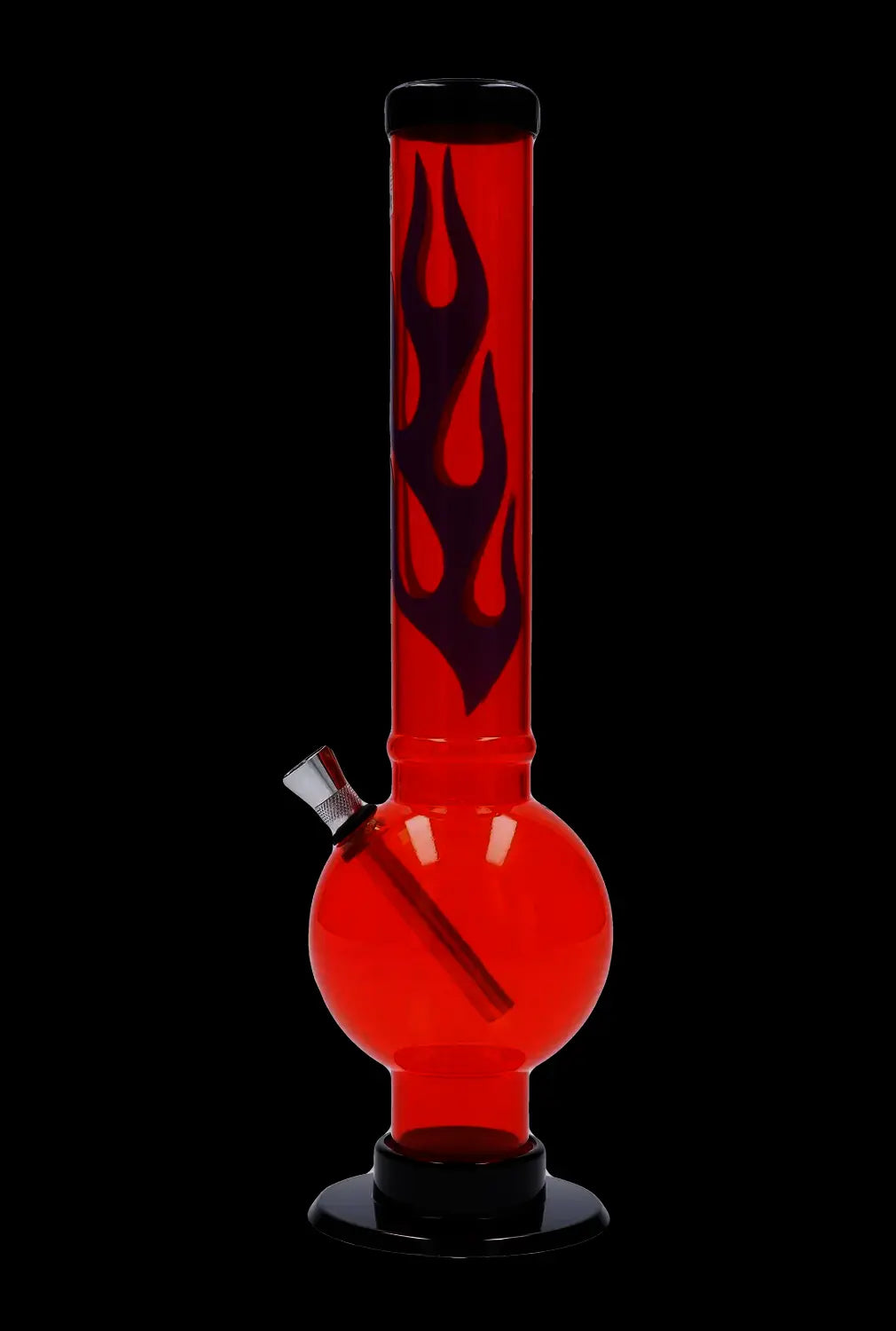 JM Plastics Flame Bubble Base Acrylic Water Pipe - 12 in.