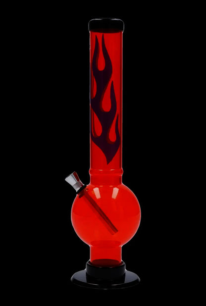 JM Plastics Flame Bubble Base Acrylic Water Pipe - 12 in.
