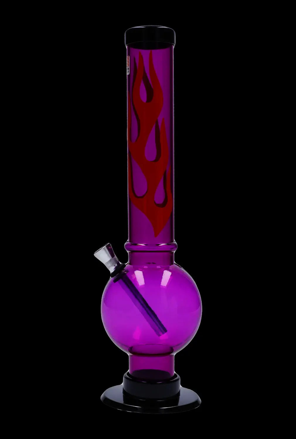 JM Plastics Flame Bubble Base Acrylic Water Pipe - 12 in.