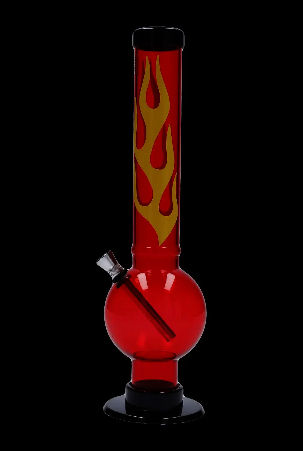 JM Plastics Flame Bubble Base Acrylic Water Pipe - 12 in.