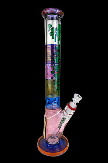 Cheech Glass Multi Color Straight Tube Water Pipe - Cheech Glass Multi Color Straight Tube Water Pipe