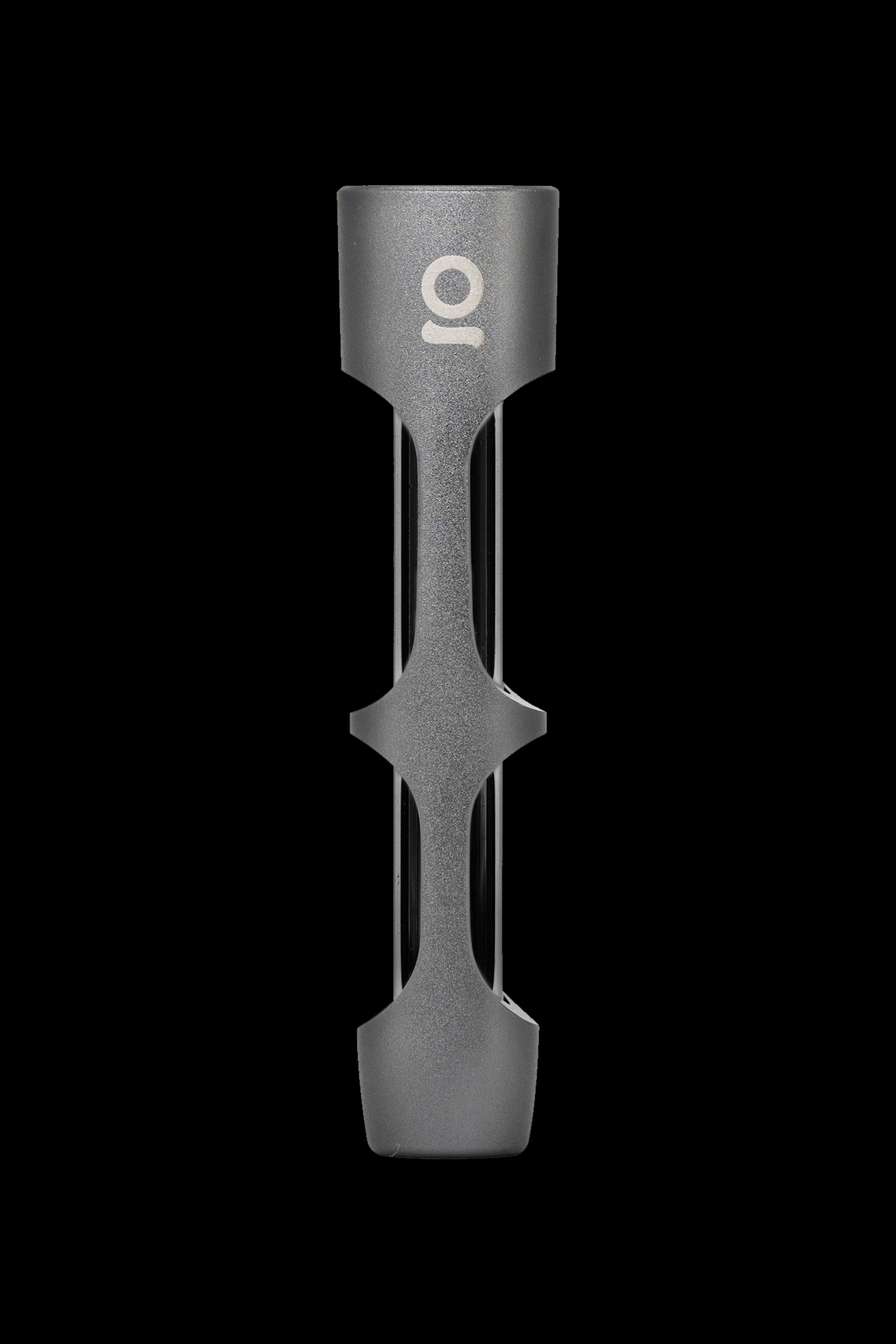 A straight-on view of the ONGROK Chillum Pipe, showcasing its sleek, dark design against a plain black background.