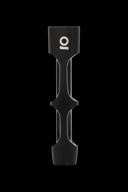Sleek, black cannabis pipe with a stylized “O” logo.