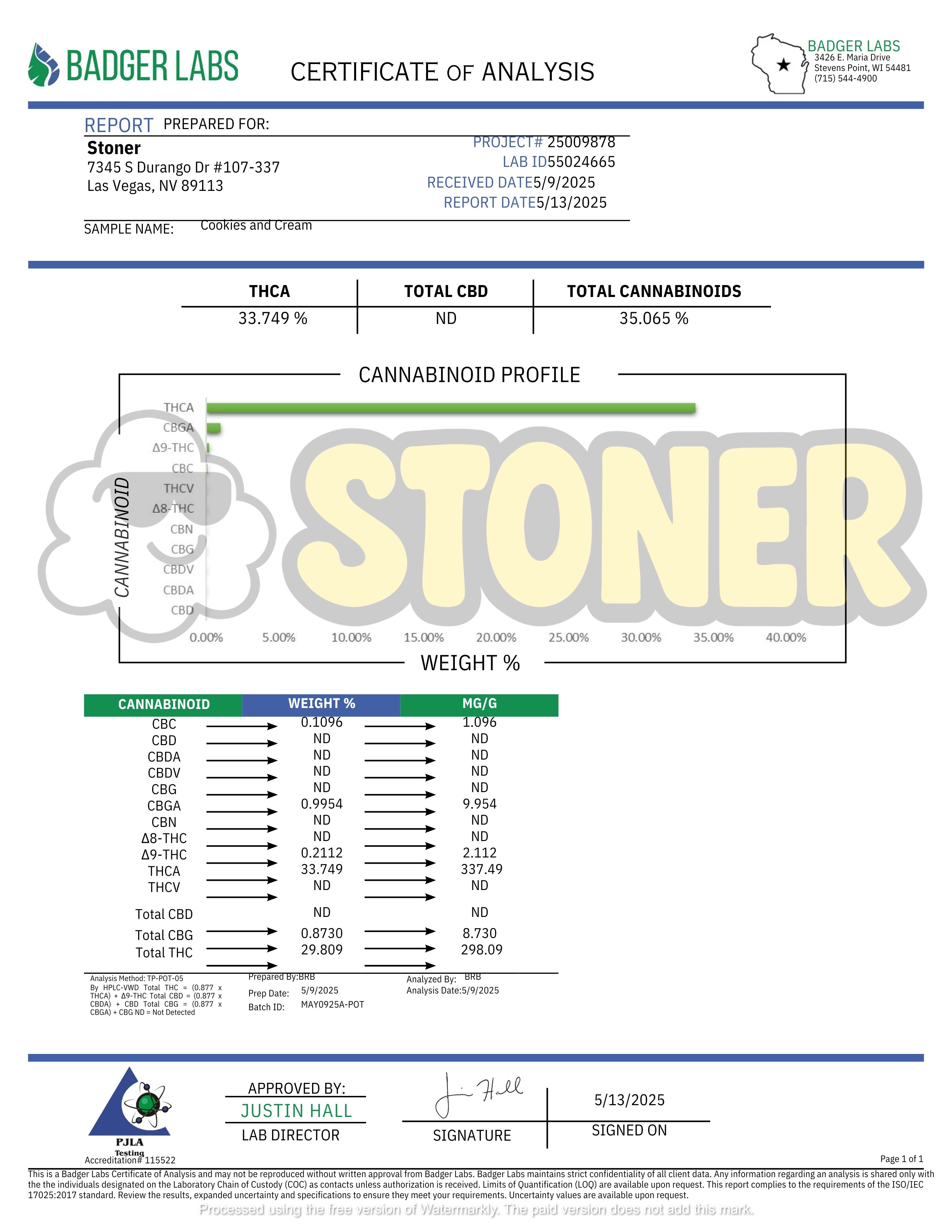 Stoner Cookies and Cream THCA Flower - Stoner Exotic