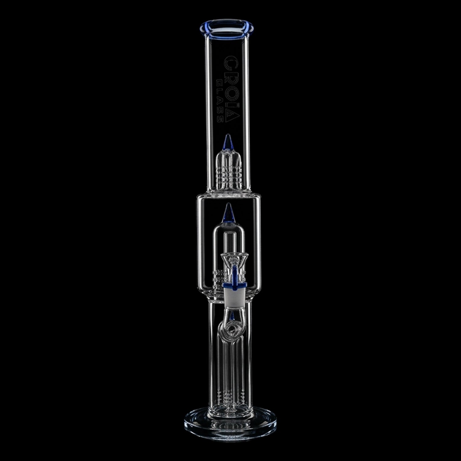 Croia Glass 16" Triple Rocket-Perc Scientific Glass Bong | Croia Glass