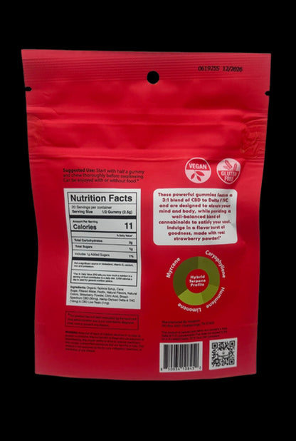 Haygood Farms D9 THC Live Resin 3:1  Gummies - Hybrid - Strawberry