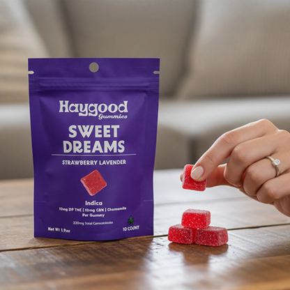 Haygood Farms Sweet Dreams: CBN & Delta 9 THC Live Resin Gummies – Indica - Mixed Berry