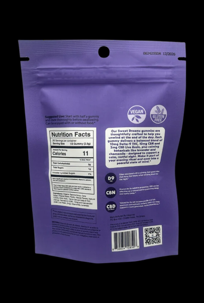 Haygood Farms Sweet Dreams: CBN & Delta 9 THC Live Resin Gummies – Indica - Mixed Berry