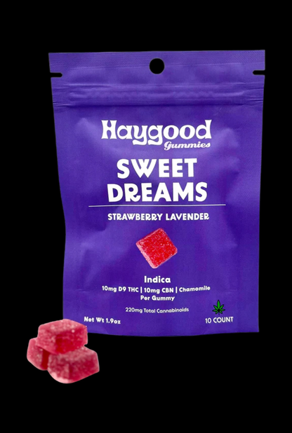Haygood Farms Sweet Dreams: CBN & Delta 9 THC Live Resin Gummies – Indica - Mixed Berry