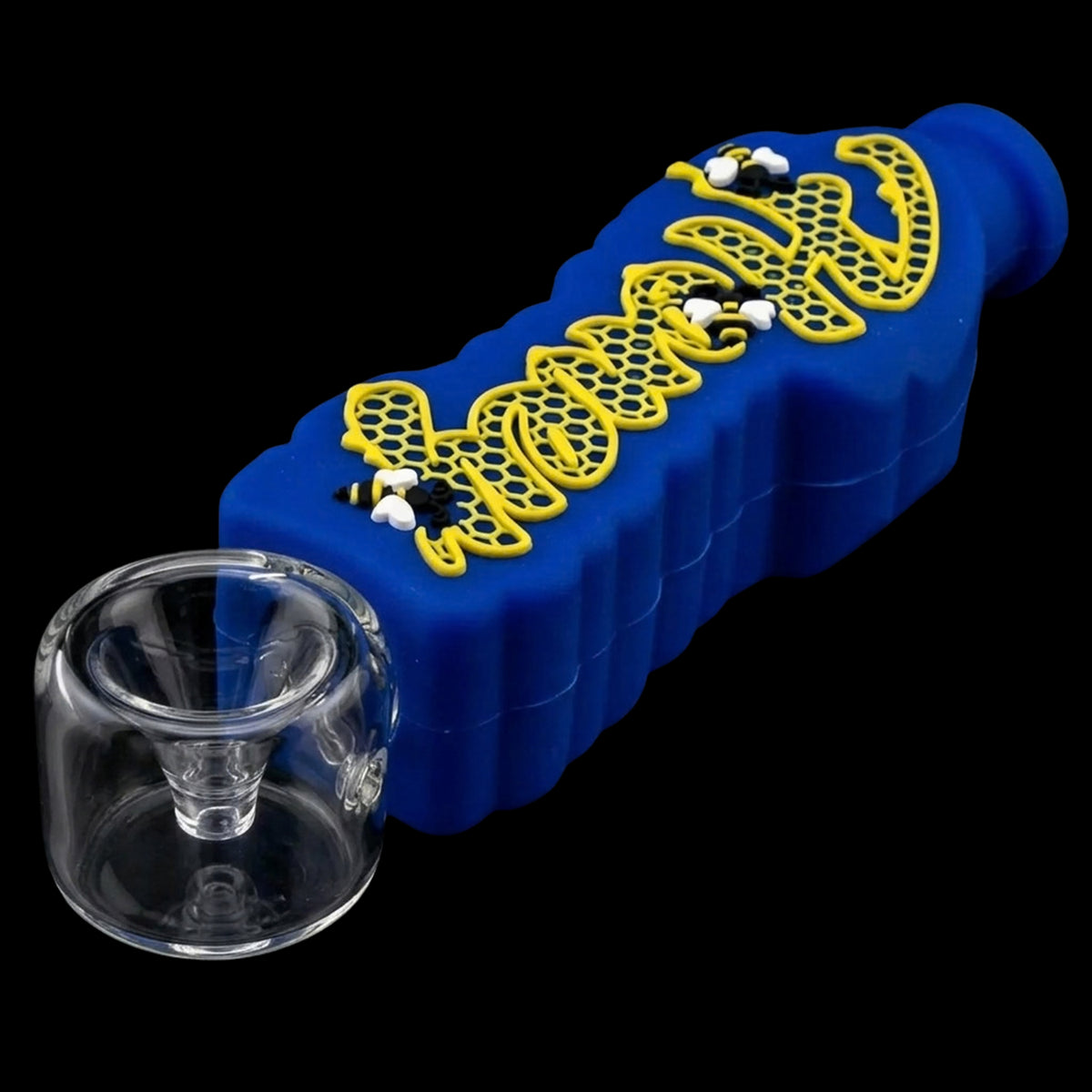 Rock Glass Honeycomb Hitter Silicone Handpipe