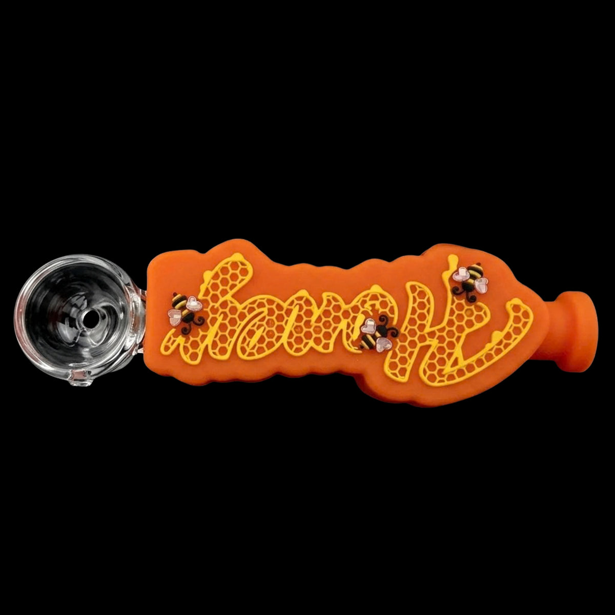 Rock Glass Honeycomb Hitter Silicone Handpipe