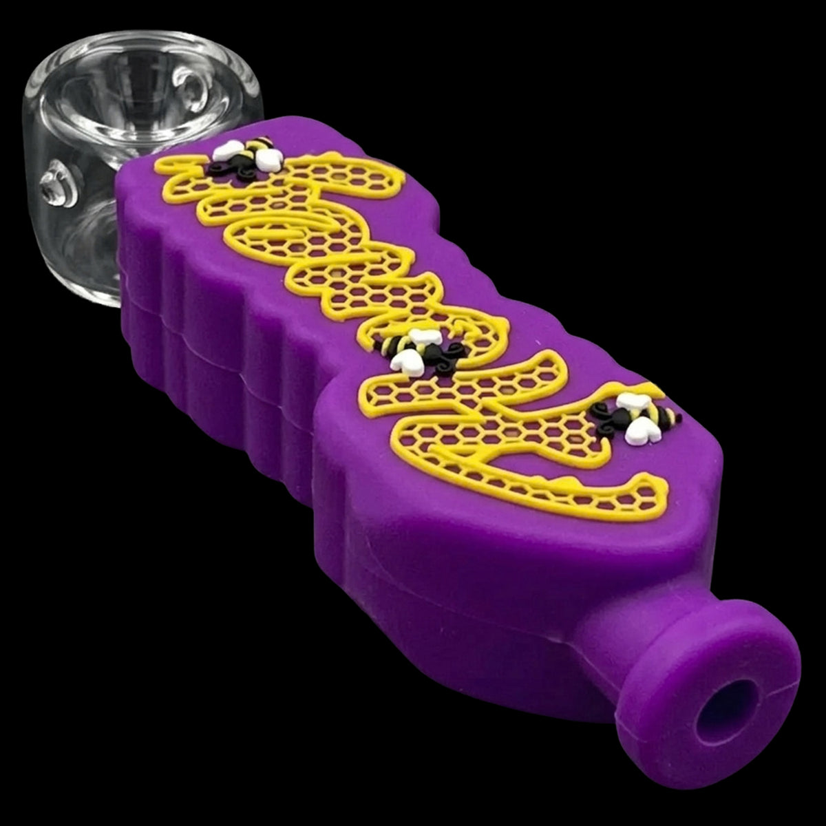 Rock Glass Honeycomb Hitter Silicone Handpipe