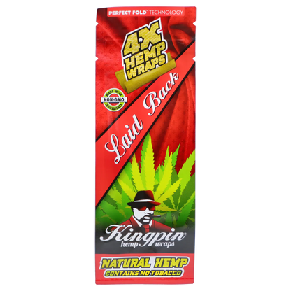 Tall front-facing shot of the “420 House Party” Smoking Box showing a red diagonal "Laid Back" banner, green hemp leaves and a stylized man in a hat.