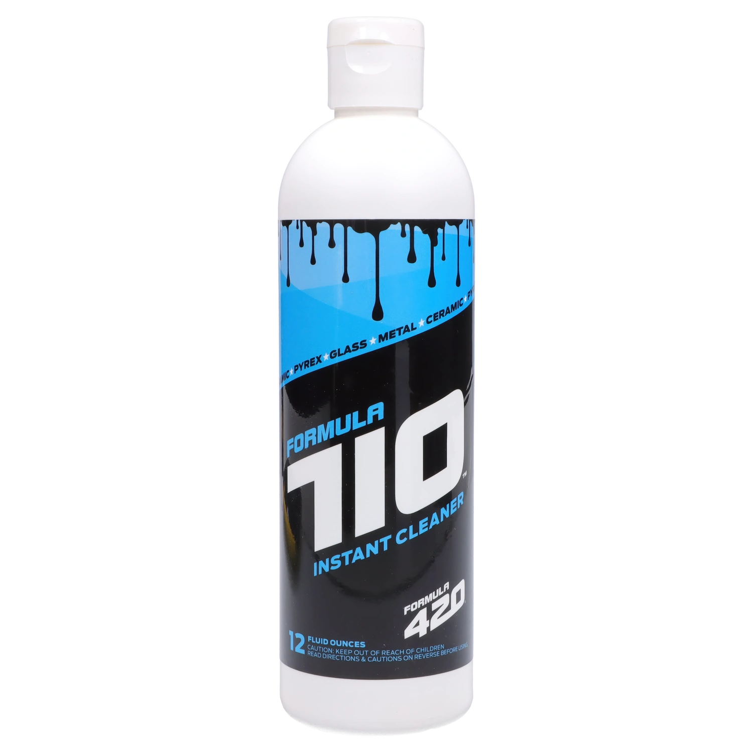 Tall frontal view of the “Epic 420 House Party” Deluxe Box bottle showing a white cap and a black-and-blue label with bold white “110” text.