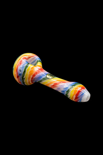 LA Pipes "Rainbow Tie-Dye" Glass Spoon Pipe - LA Pipes "Rainbow Tie-Dye" Glass Spoon Pipe