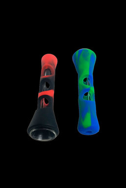 Silicone Covered Glass Chillum - 2 Pack