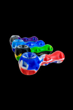 Silicone Hand Pipe With Metal Poker
