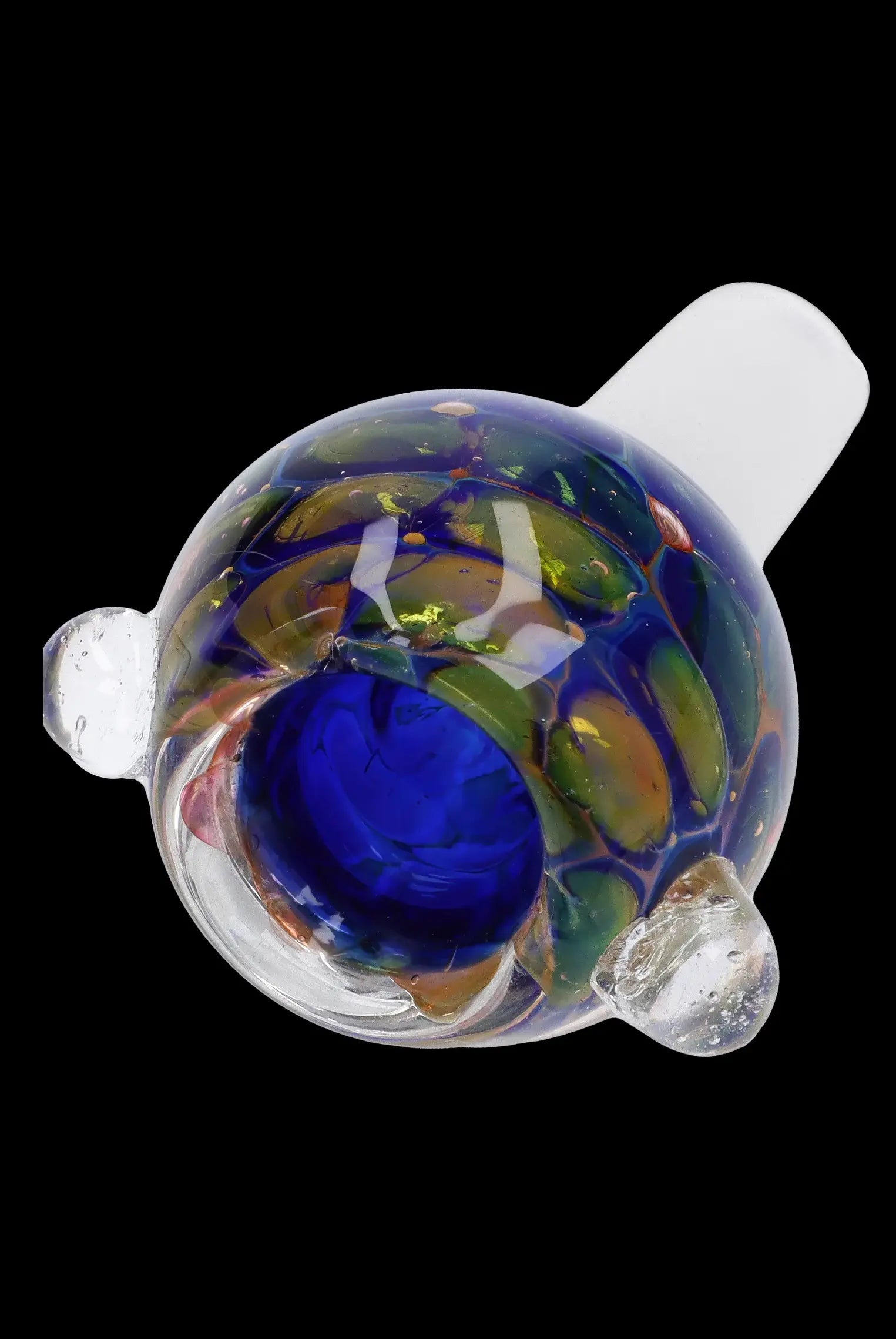 Colorful glass cannabis oil rig bubbler.