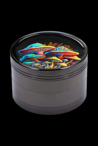 63mm Chrome w/ Glowing Mushroom Grinder