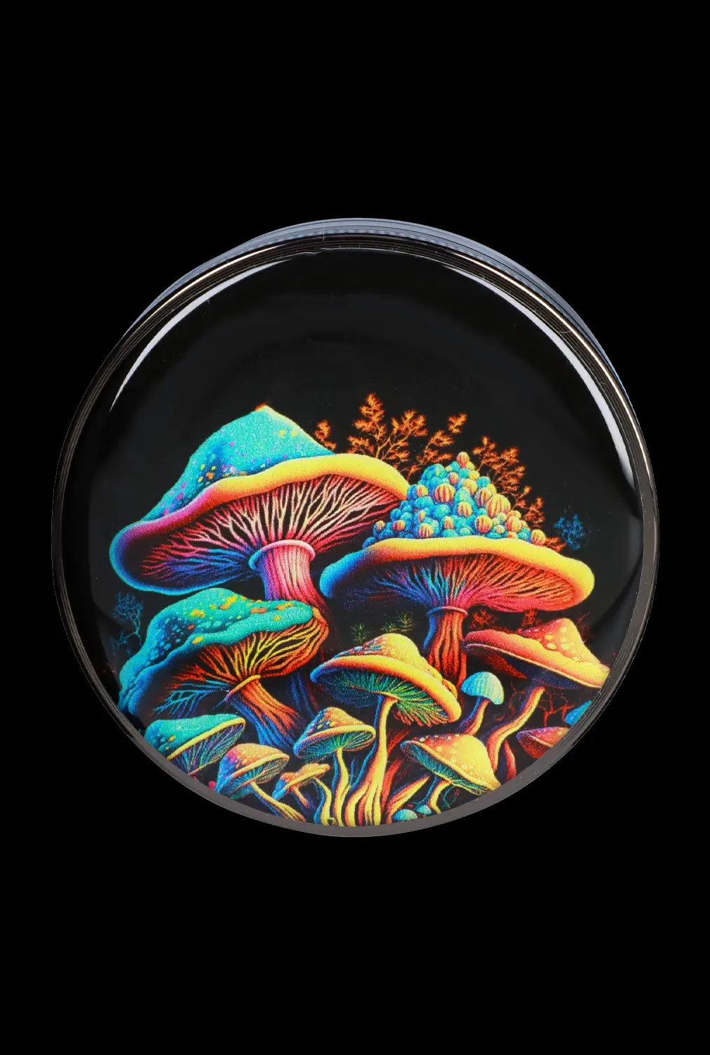 63mm Chrome w/ Glowing Mushroom Grinder