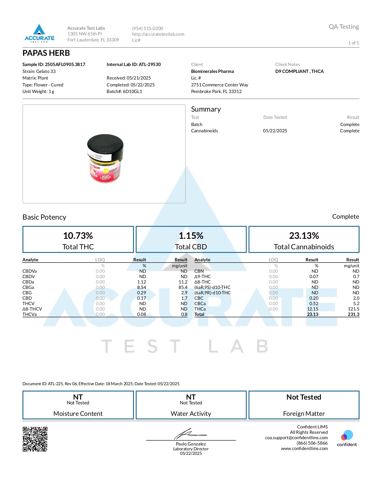 Papa's Herb GELATO 33 INDOOR THCa FLOWER