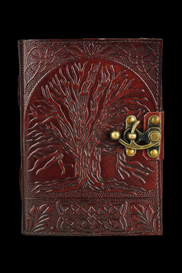 Tree Of Life Leather Journal with Metal Clasp