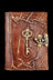 Key To the City Embossed Leather Journal w/ Metal Key Accent - Key To the City Embossed Leather Journal w/ Metal Key Accent