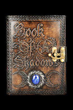 Book Of Shadows Embossed Leather Journal w/ Metal Closure