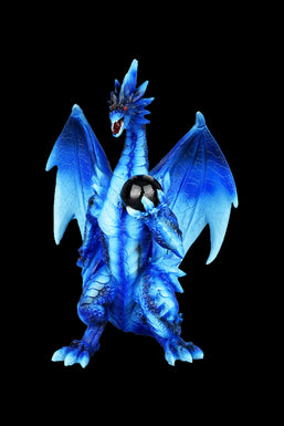 Orb-Wielding Dragon Guardian Decorative Resin Figurine