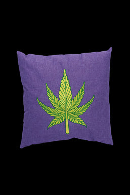 Cannabis Leaf Purple Plush Pillow