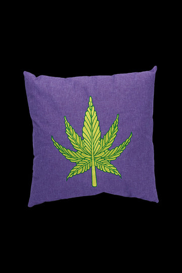 Cannabis Leaf Purple Plush Pillow - Cannabis Leaf Purple Plush Pillow