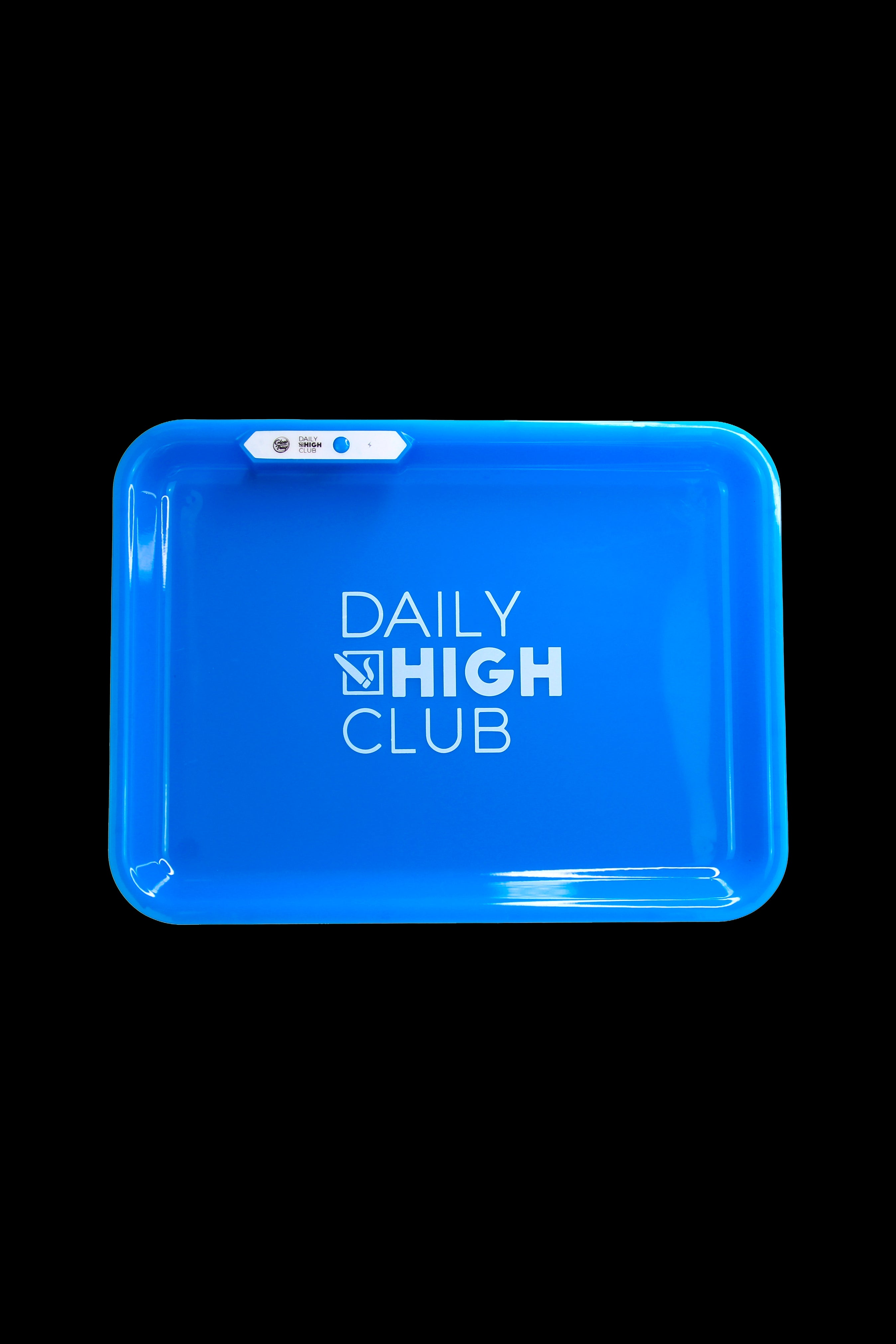 Blue rolling tray with "DAILY HIGH CLUB" text.