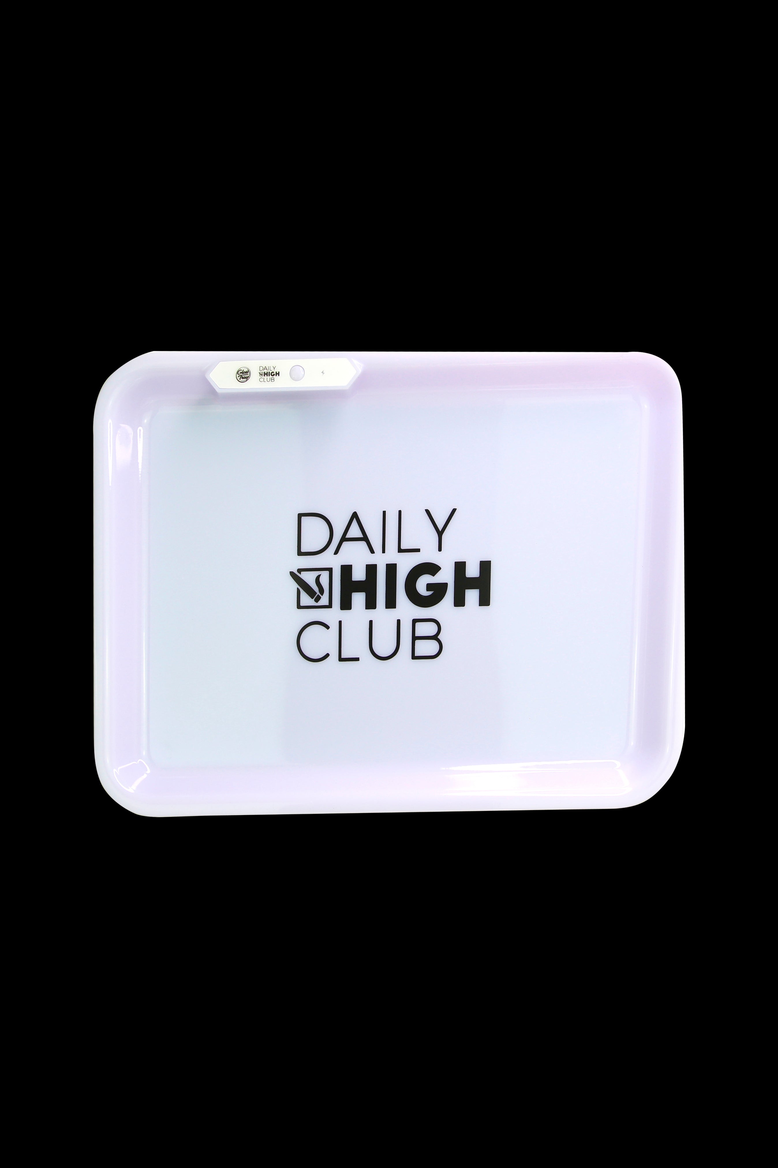 Clear plastic rolling tray with “DAILY HIGH CLUB” text.