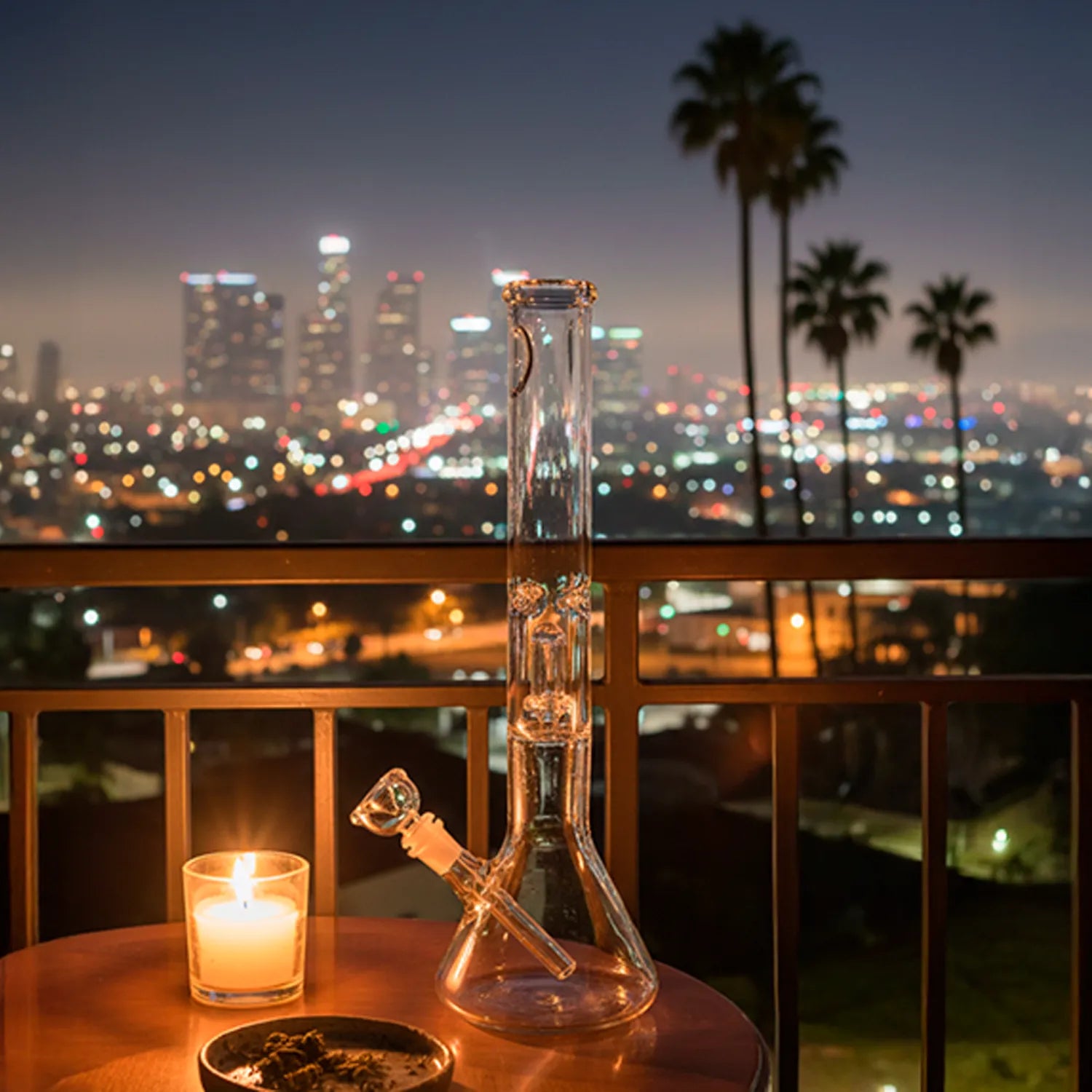 LA Pipes 5mm Thick Beaker Bong with Showerhead Perc