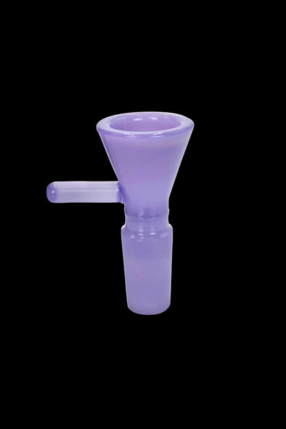 Purple glass bowl for smoking, isolated on a black background.