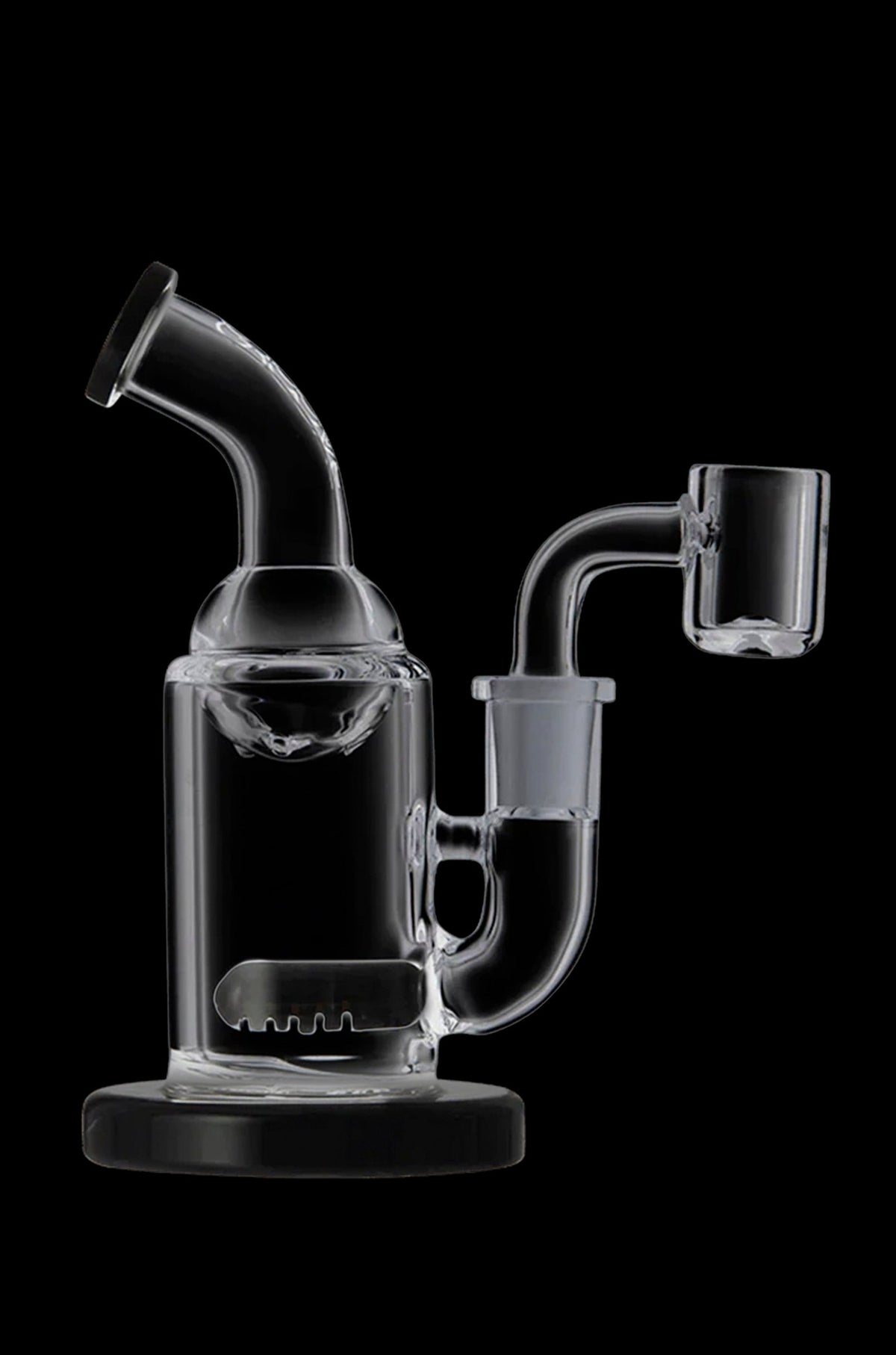 Small Rig Tube Groove Mini Glass Rig - Small Tube - Clear Cannabis Rig