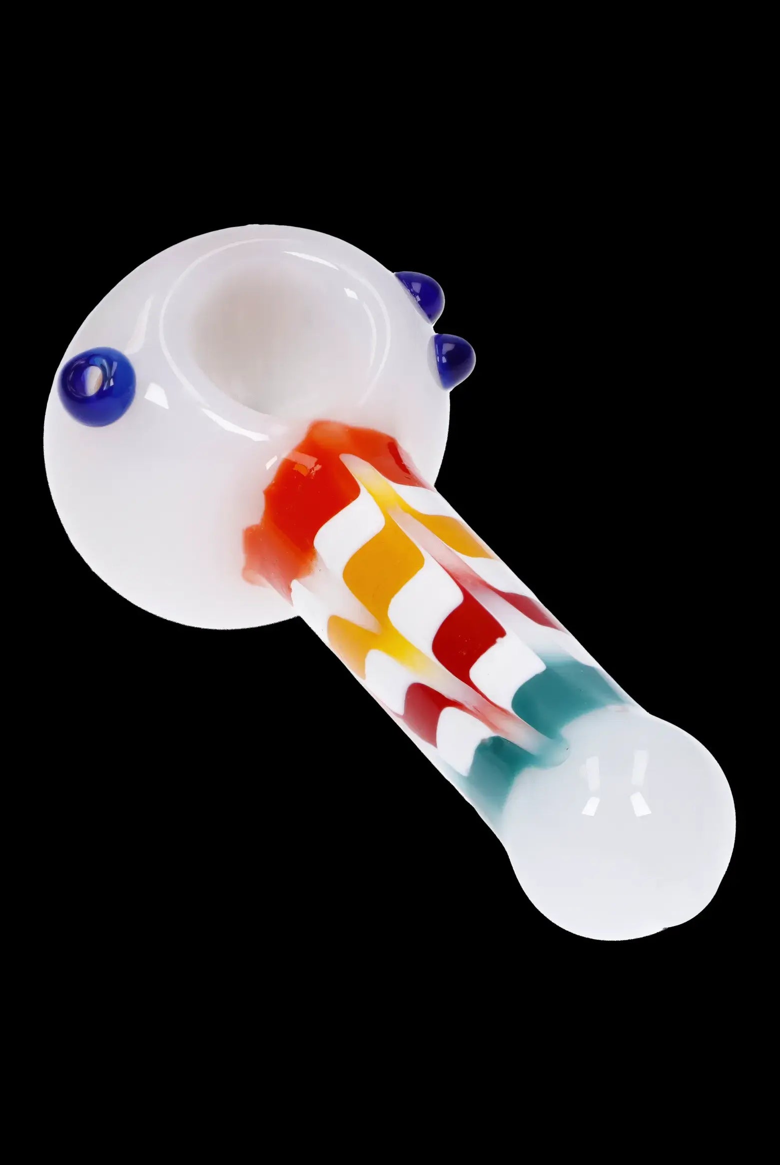 Glass pipe with colorful swirls.