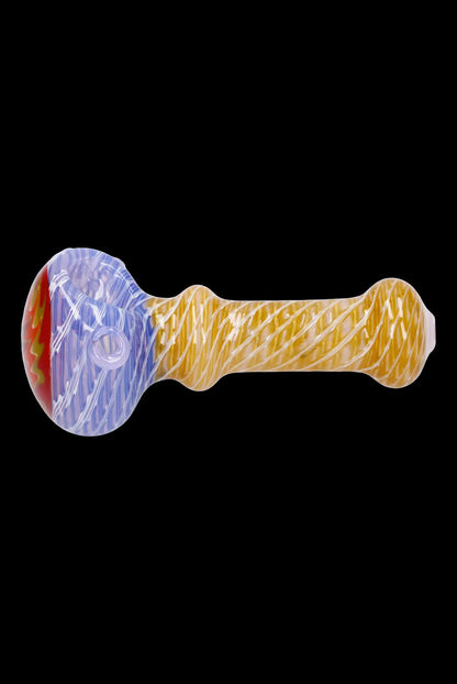 Glass pipe with colorful swirling patterns.