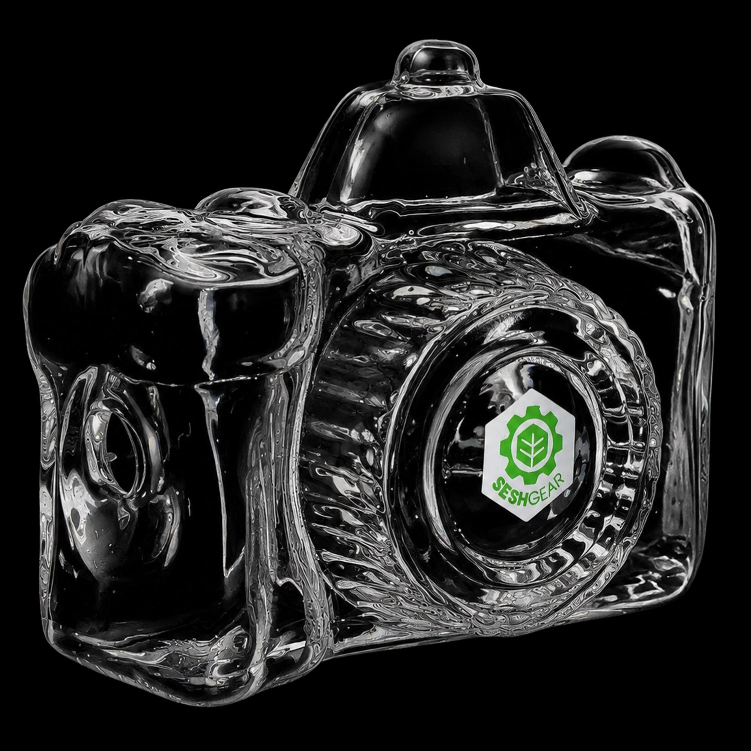 SeshGear Old School Camera Glass Hand Pipe - 3.75" / Clear