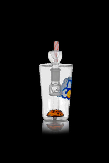 Glass bong shaped like a fast-food cup with a mushroom percolator.