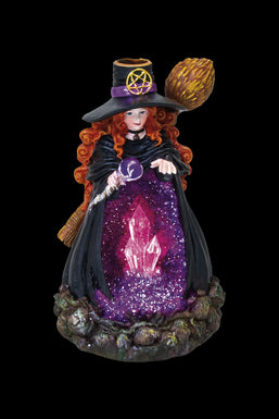 Fujima Purple Witch Backflow Incense Burner with LED