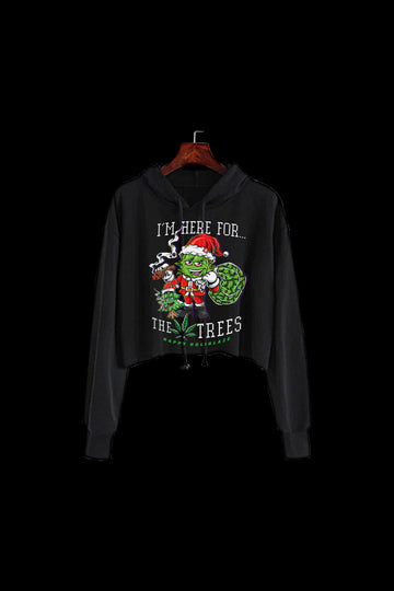 StonerDays I'm Here For The Trees Crop Top Hoodie - StonerDays I'm Here For The Trees Crop Top Hoodie