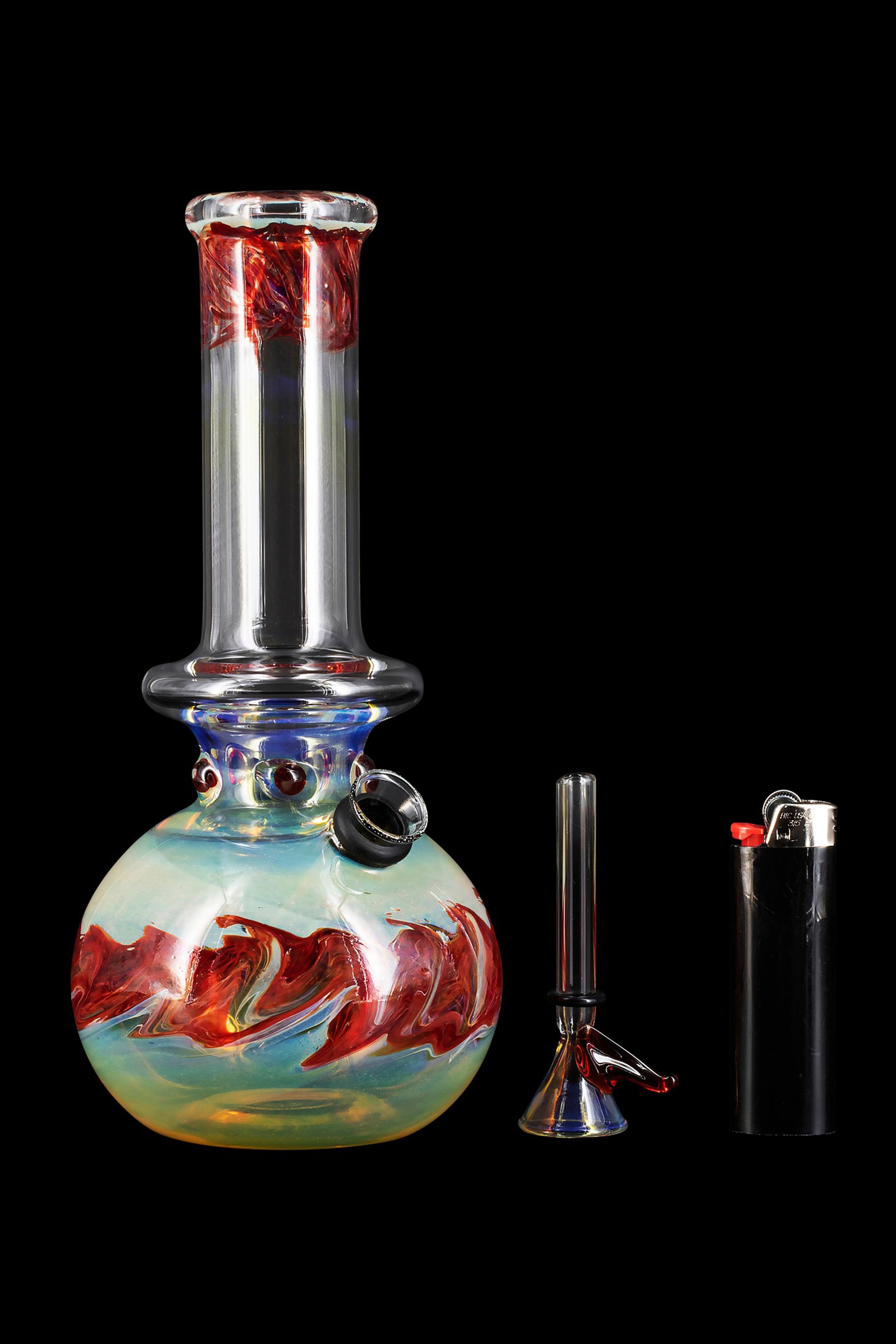 LA Pipes Raked Burnt Orange Fumed Beaker Bong