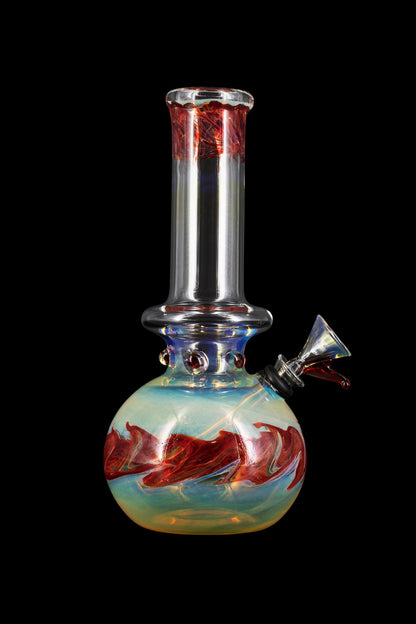 LA Pipes Raked Burnt Orange Fumed Beaker Bong