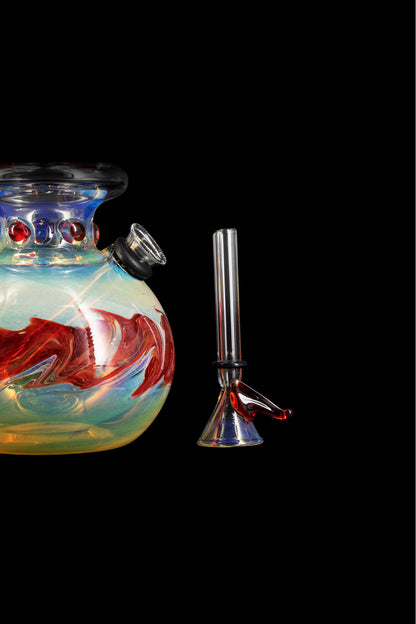 LA Pipes Raked Burnt Orange Fumed Beaker Bong