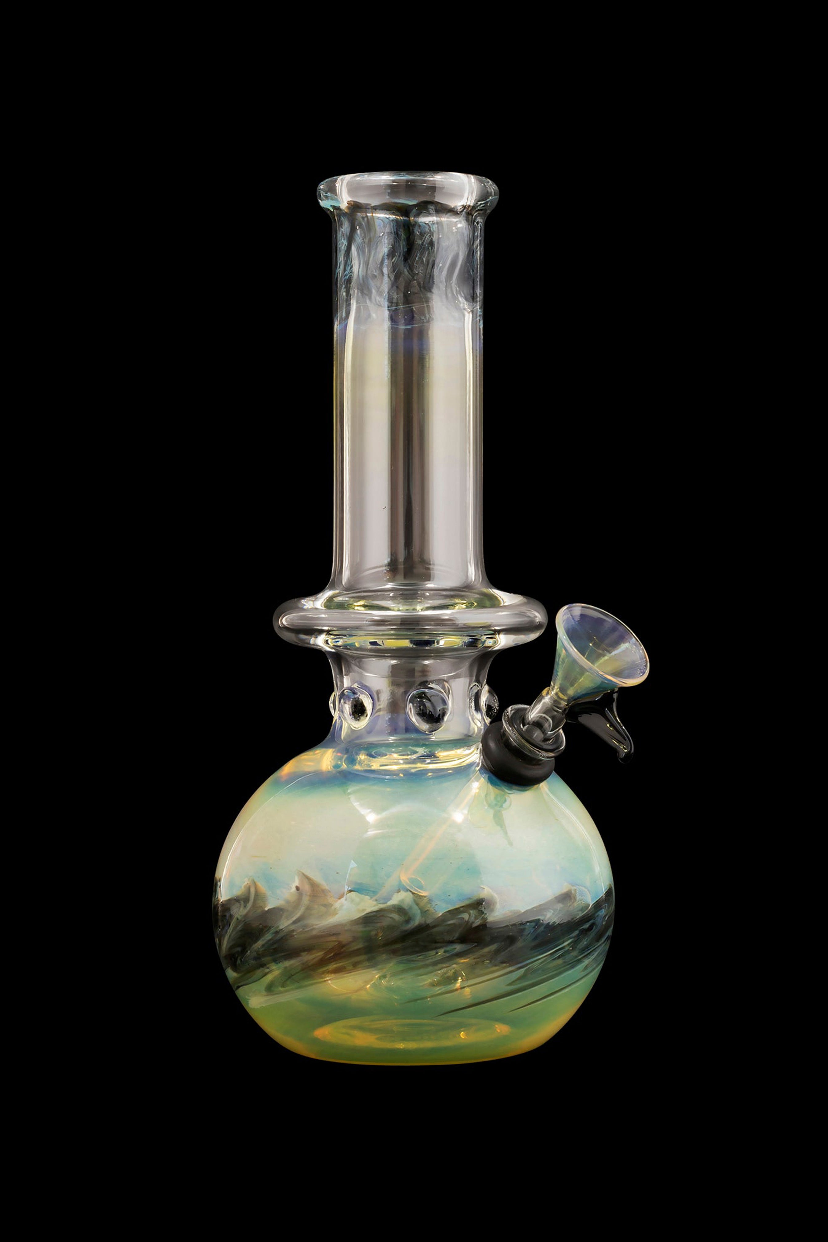 LA Pipes Raked Burnt Orange Fumed Beaker Bong