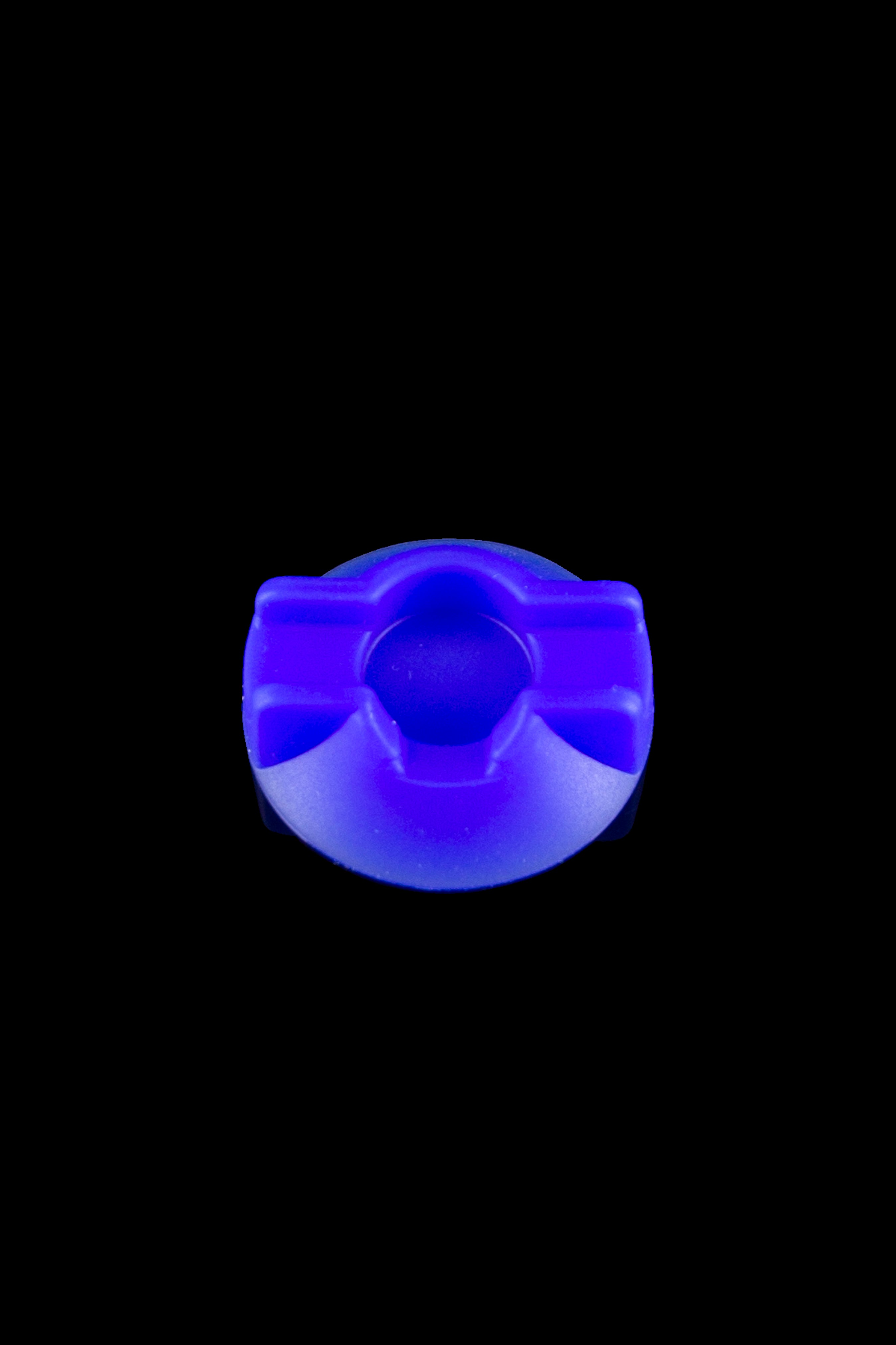 Blue silicone cap for a dab rig.