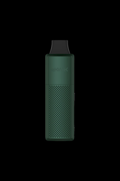Green cannabis vaporizer pen with perforated side panel.